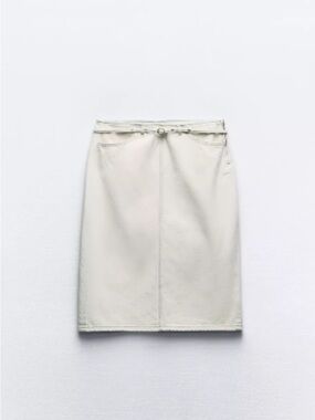 Zara BELTED TRF DENIM SKIRT